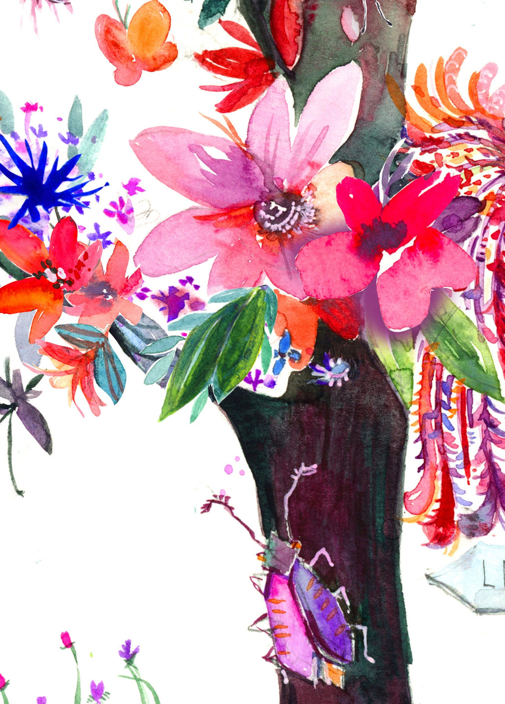 Fairy Nap Giclee Print, Watercolor Nursery Art, Children's Illustration