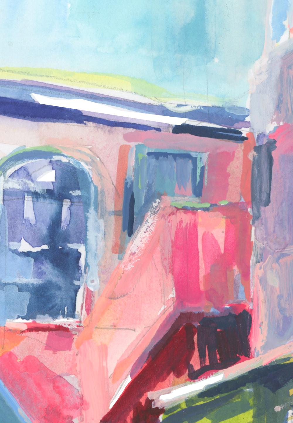 Tzefat Israel Watercolor Art Print: Jewish Mysticism, Old City Scene