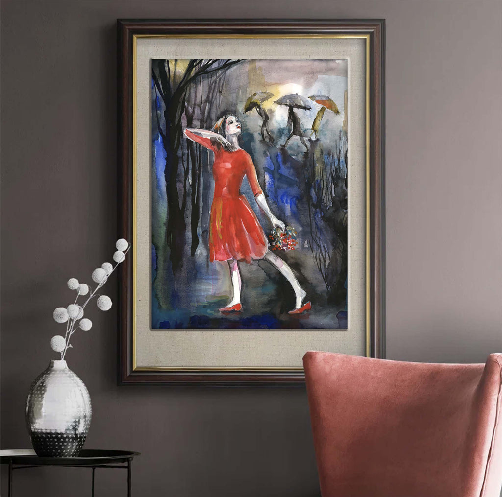 Dancing in the Rain, Watercolor Art Print, Signed Giclee