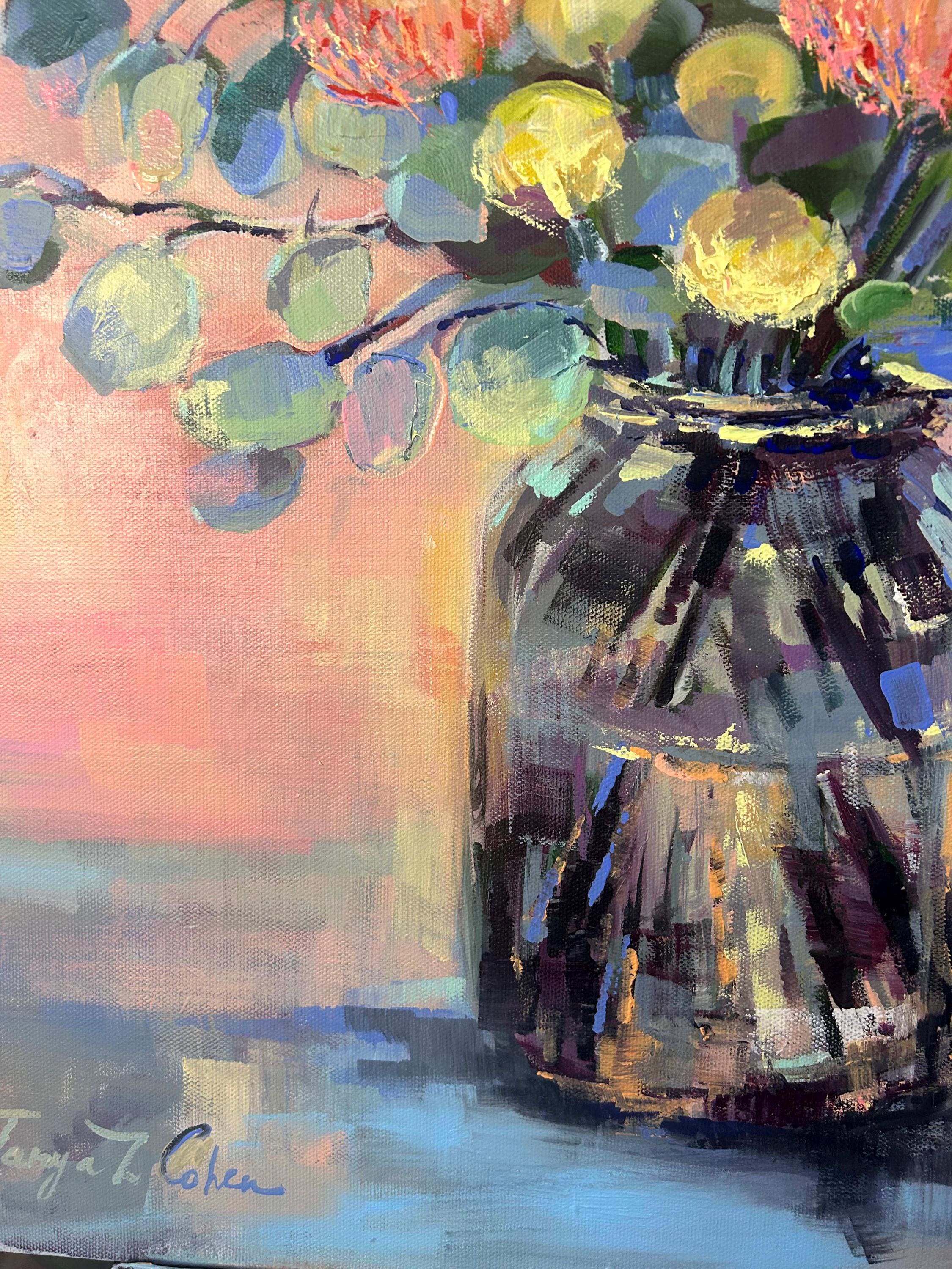 Some desert flowers and Eucalyptus, Shabbos Flowers, art Print, Wall Decor