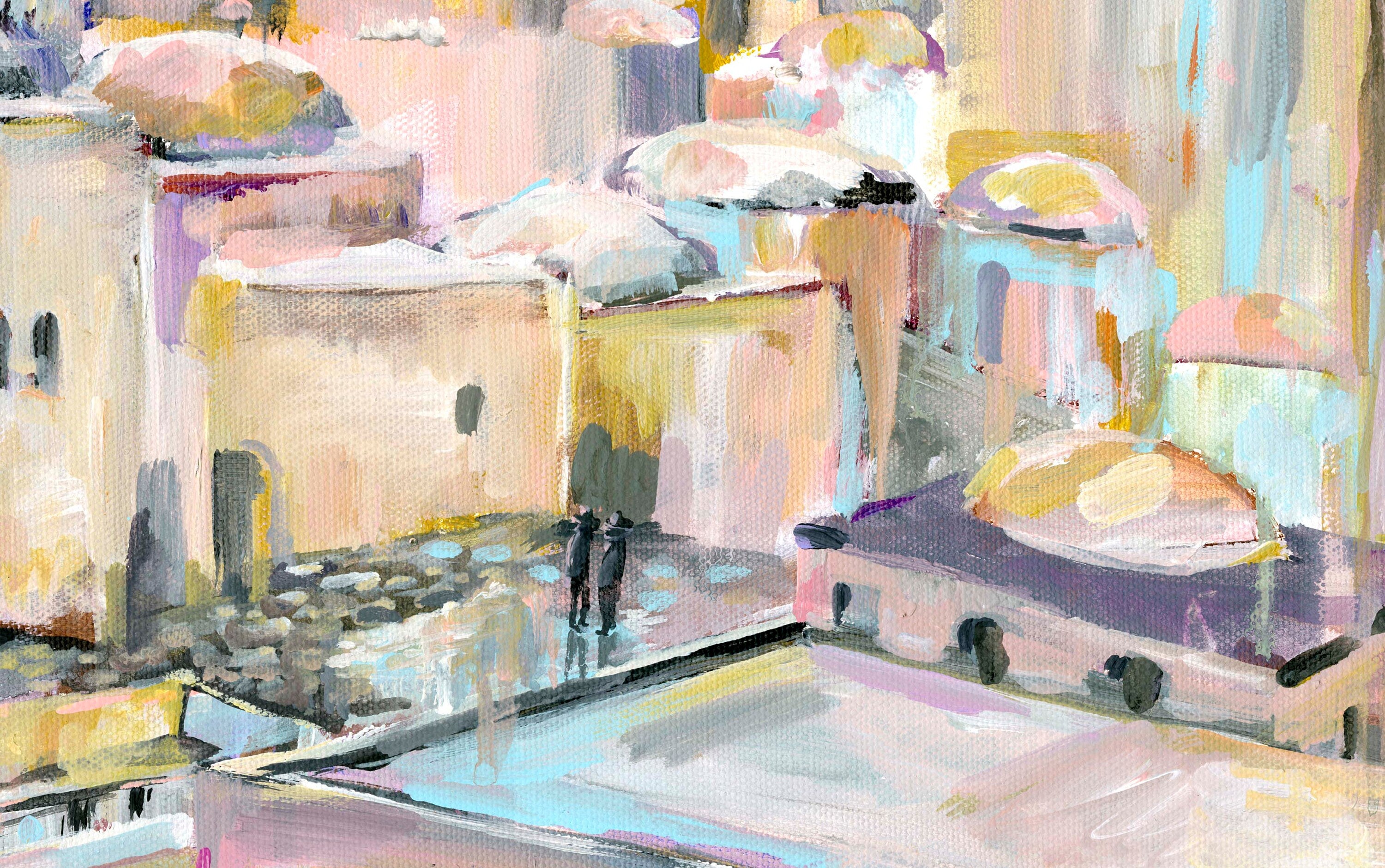 Jerusalem Cityscape Art Print: Jewish Wall Decor