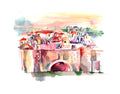 Jerusalem in Color Art Print: Jewish Wall Decor, unframed