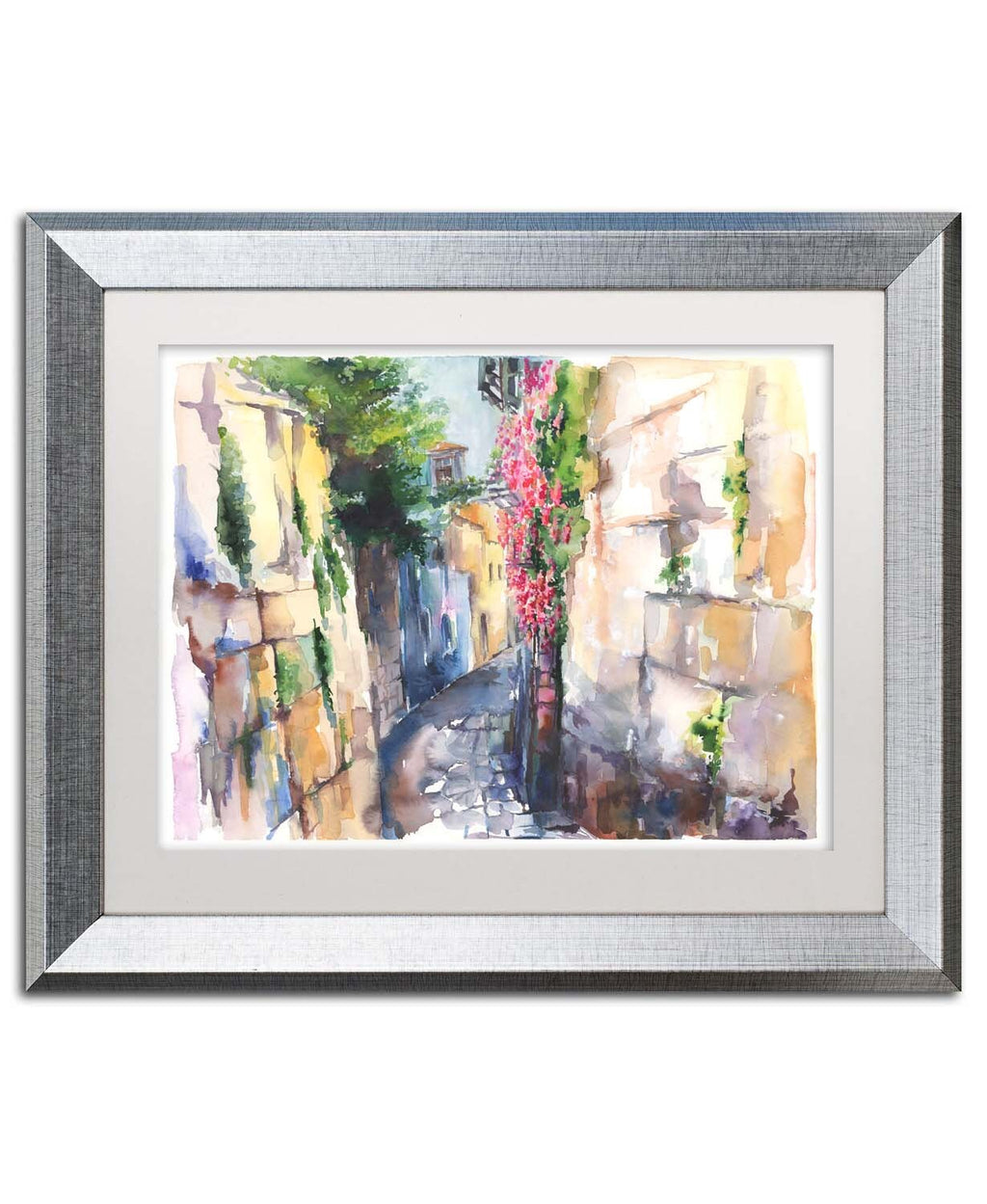 Jerusalem Street Watercolor Art Print: Jewish Wall Decor