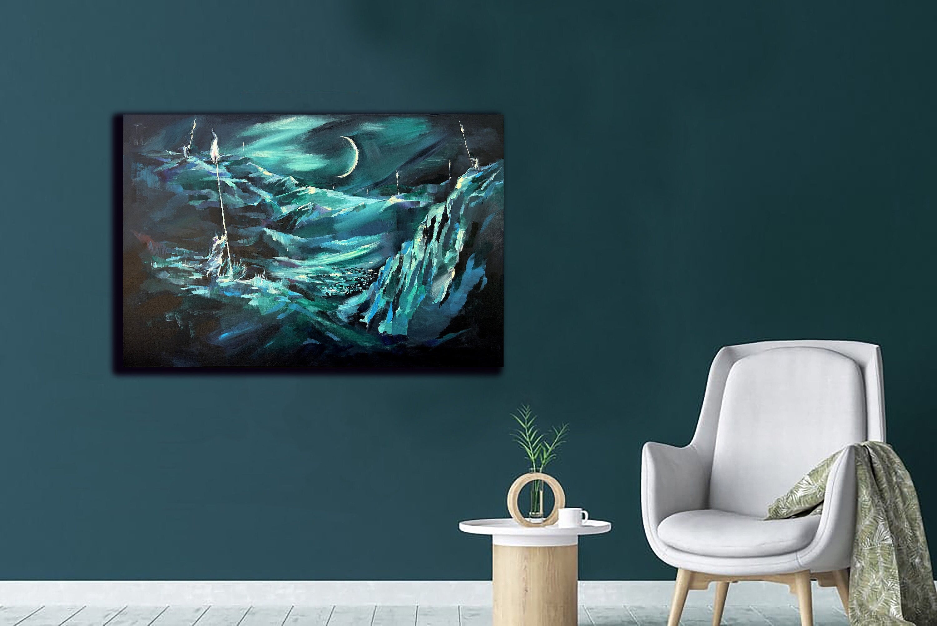 Rosh Chodesh Fires Giclee Art Print: Land of Israel Jewish Art