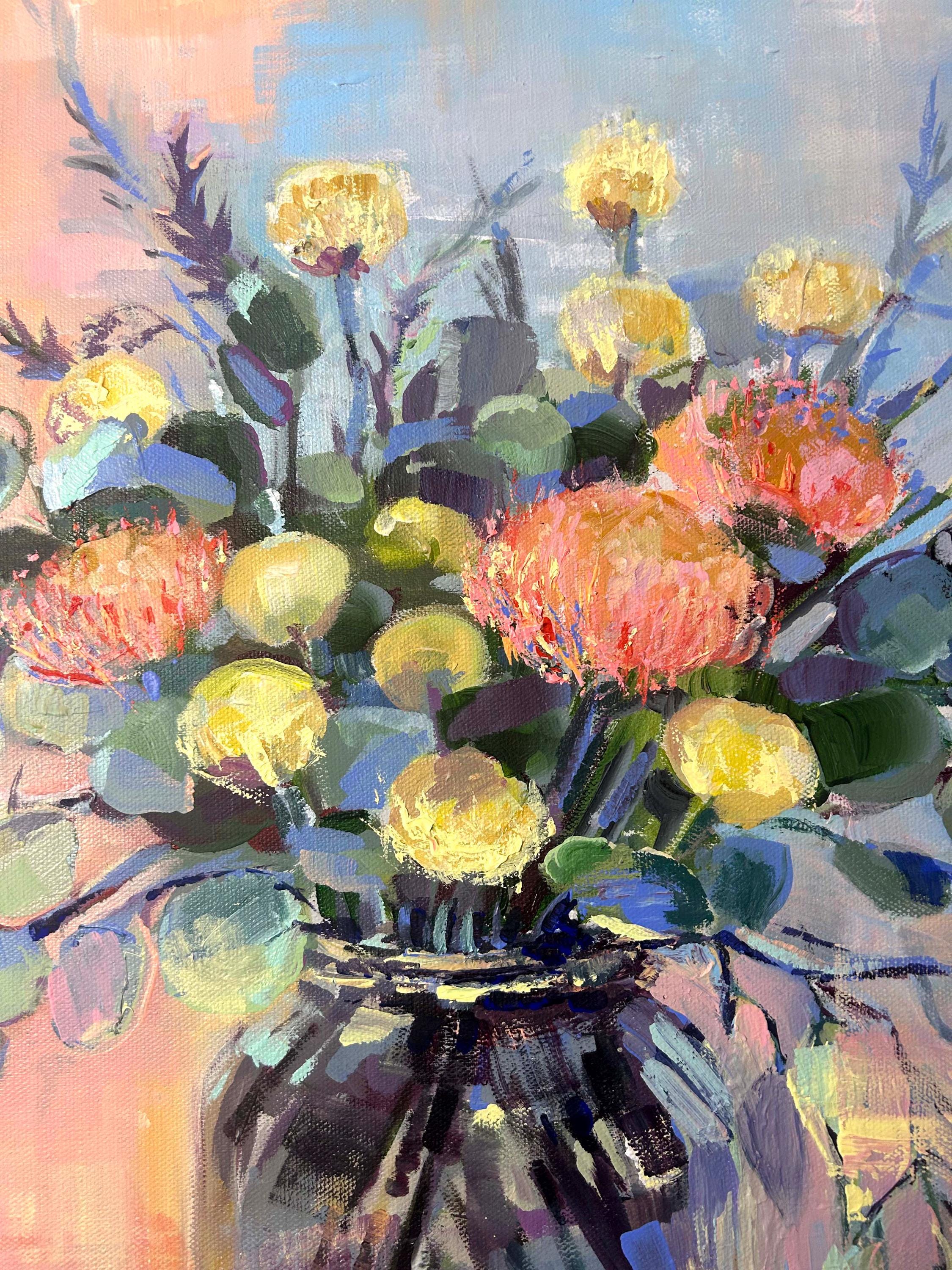 Some desert flowers and Eucalyptus, Shabbos Flowers, art Print, Wall Decor