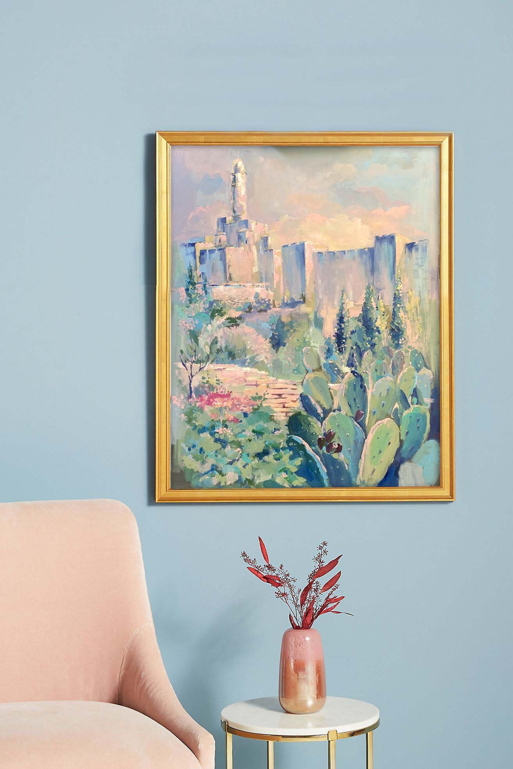 Jewish Art Print, City of David Painting, Giclee Jewish wall decor,  Jerusalem Dream III