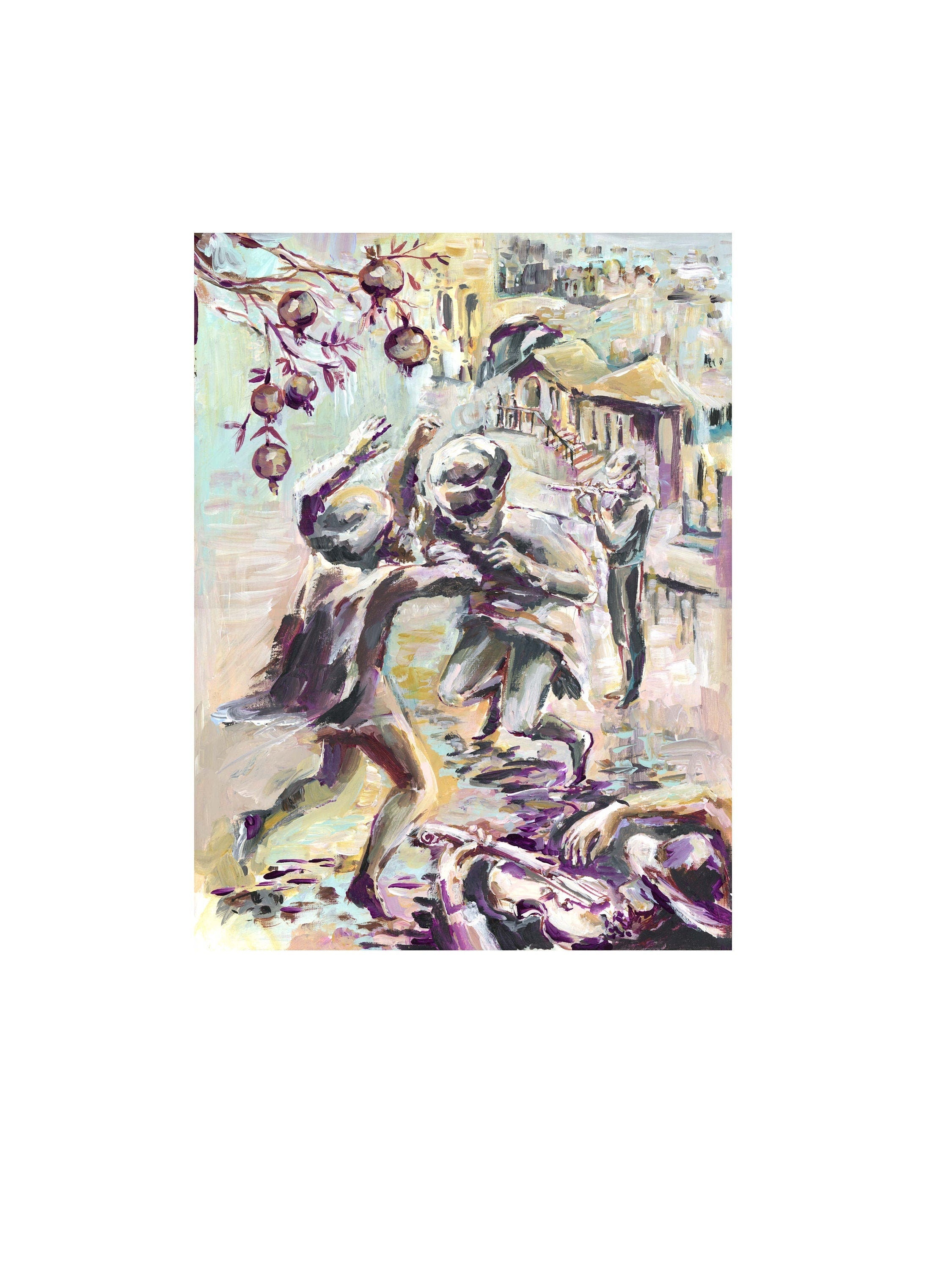 The Soul of Music, Jewish Art Print, Dancing in Jerusalem