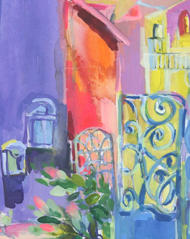 Tzefat Israel Wall Art, Jewish Art Print, Watercolor Painting