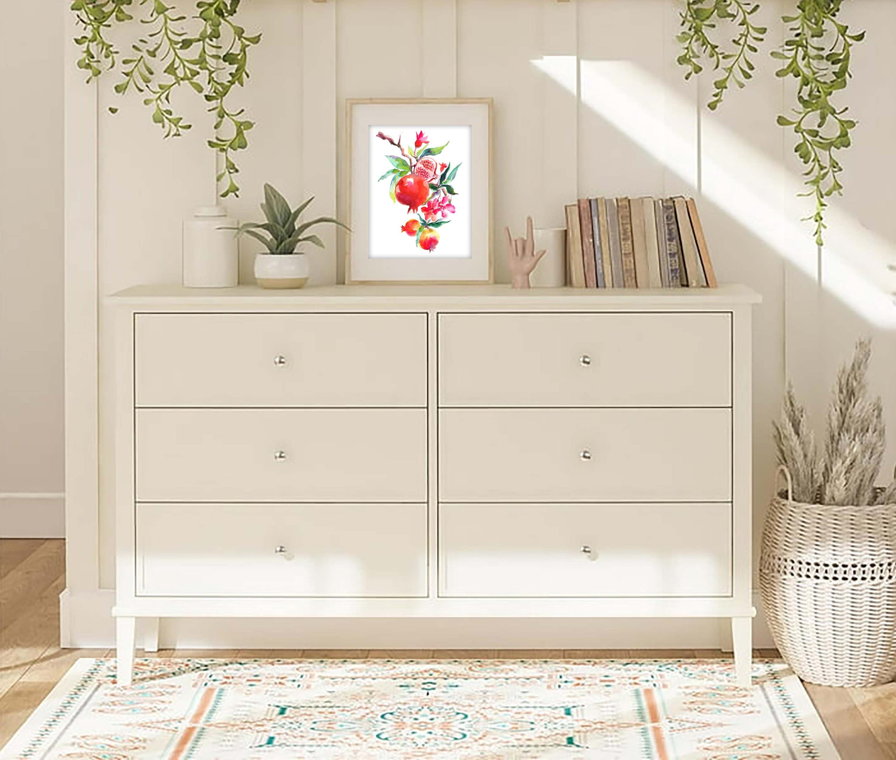 Pomegranate Watercolor Art Print: Signed Giclee Fruit Illustration