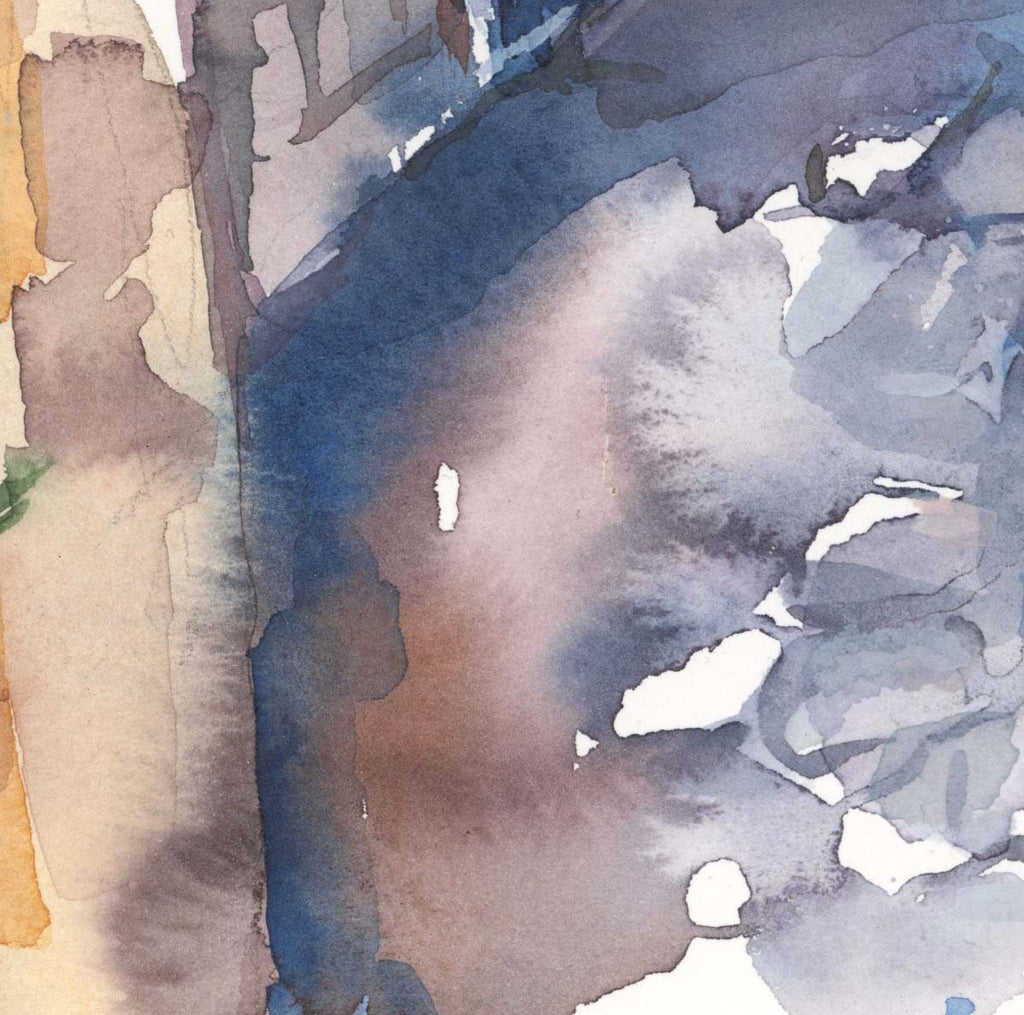 Jerusalem Street Watercolor Art Print: Jewish Wall Decor