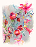 Pomegranate Watercolor Print: Jewish New Year, Sukkos Wall Art