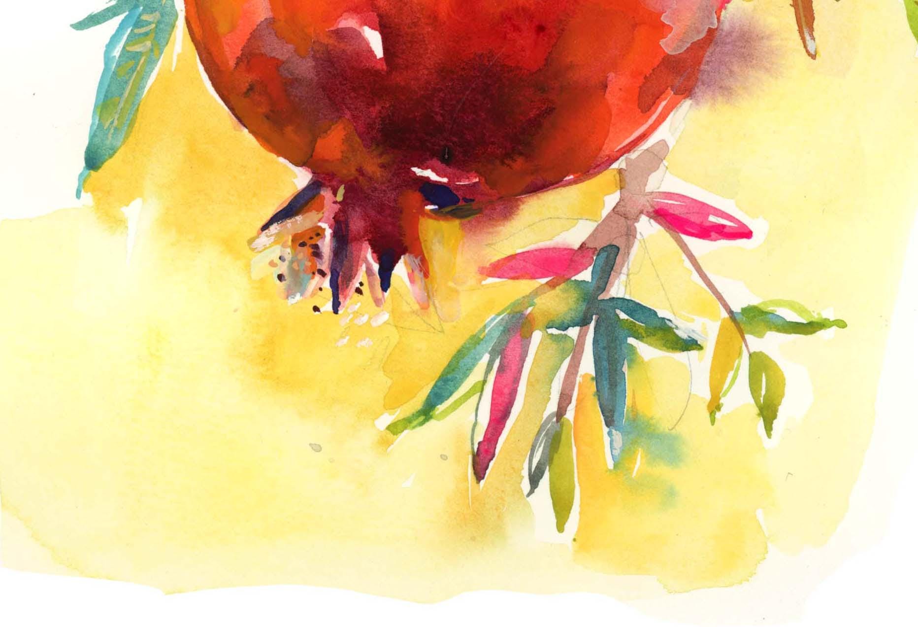 Pomegranates Watercolor Giclee Print: Signed Archival Art