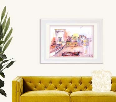 Third Temple Watercolor Art Print: Jewish Wall Decor