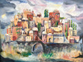 Jerusalem Dream I, Jewish Art Print, City of Jerusalem Painting