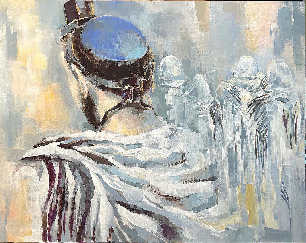 Judaica Art Print, Tefillin Prayer, Jewish Wall Decor