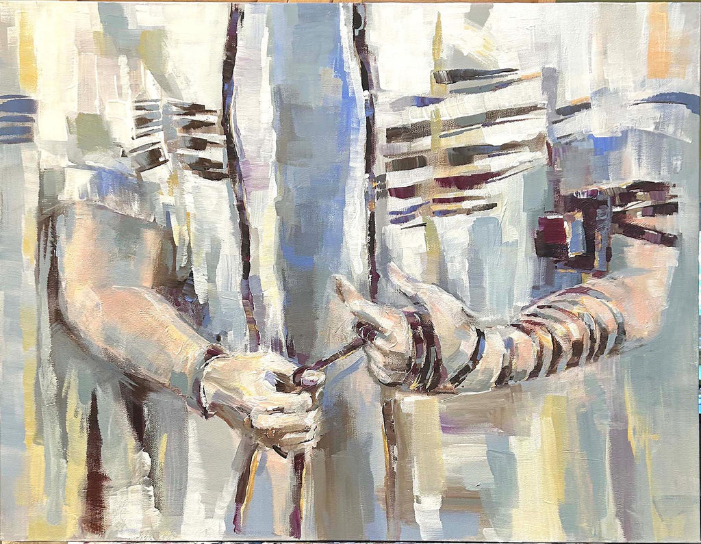 Tefillin Prayer,  Judaica Abstract Art