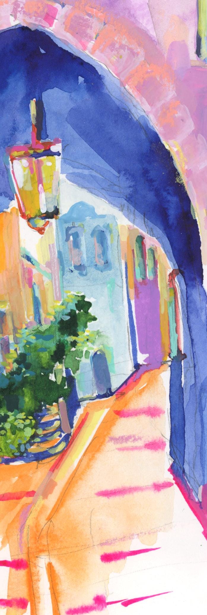 Tzefat I,  Archival Art Print, Watercolor Painting