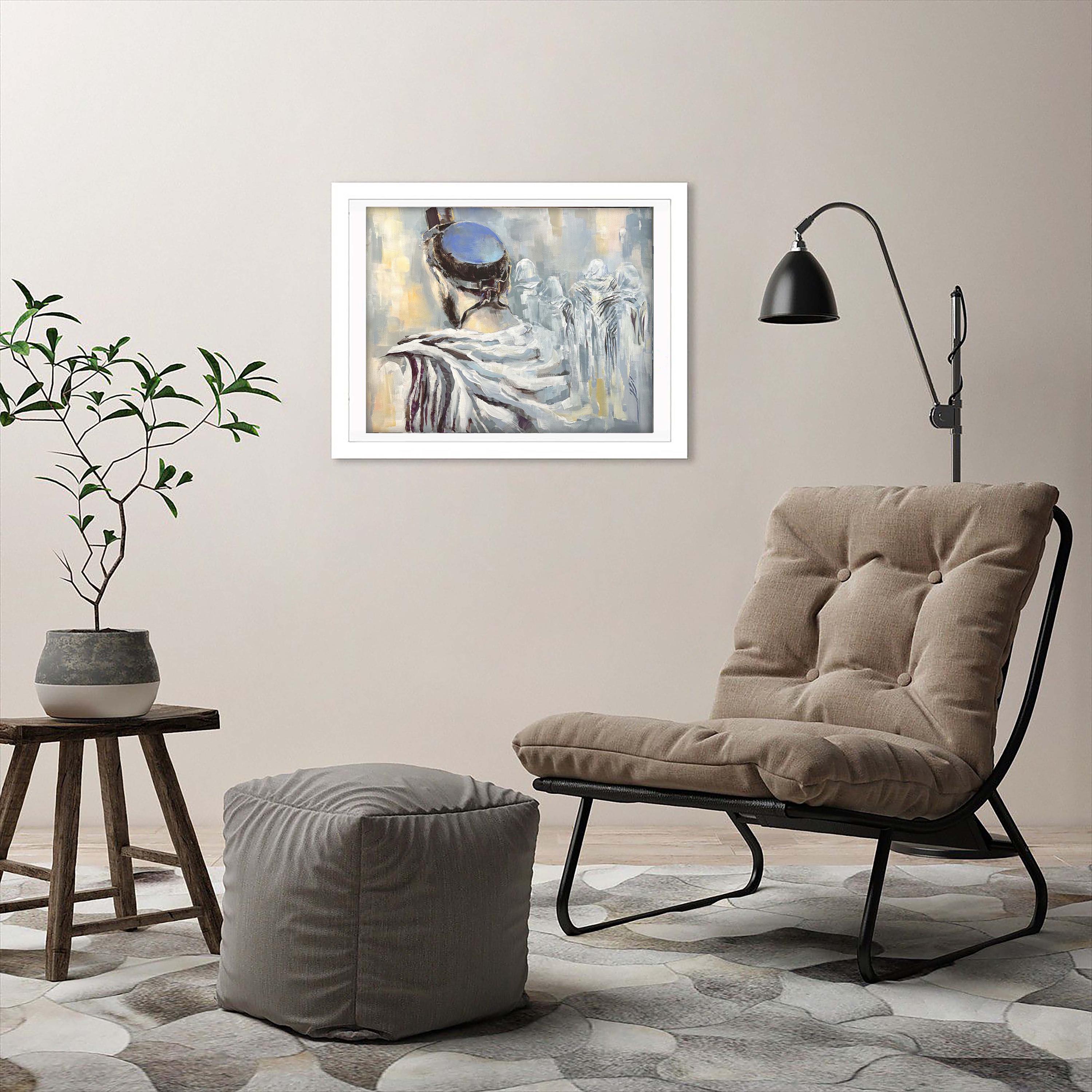 Judaica Art Print, Tefillin Prayer, Jewish Wall Decor