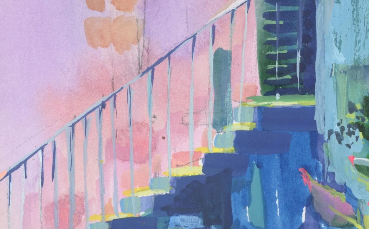 Tzefat Israel Watercolor Art Print: Jewish Mysticism, Old City Scene