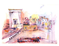 Third Temple Watercolor Art Print: Jewish Wall Decor