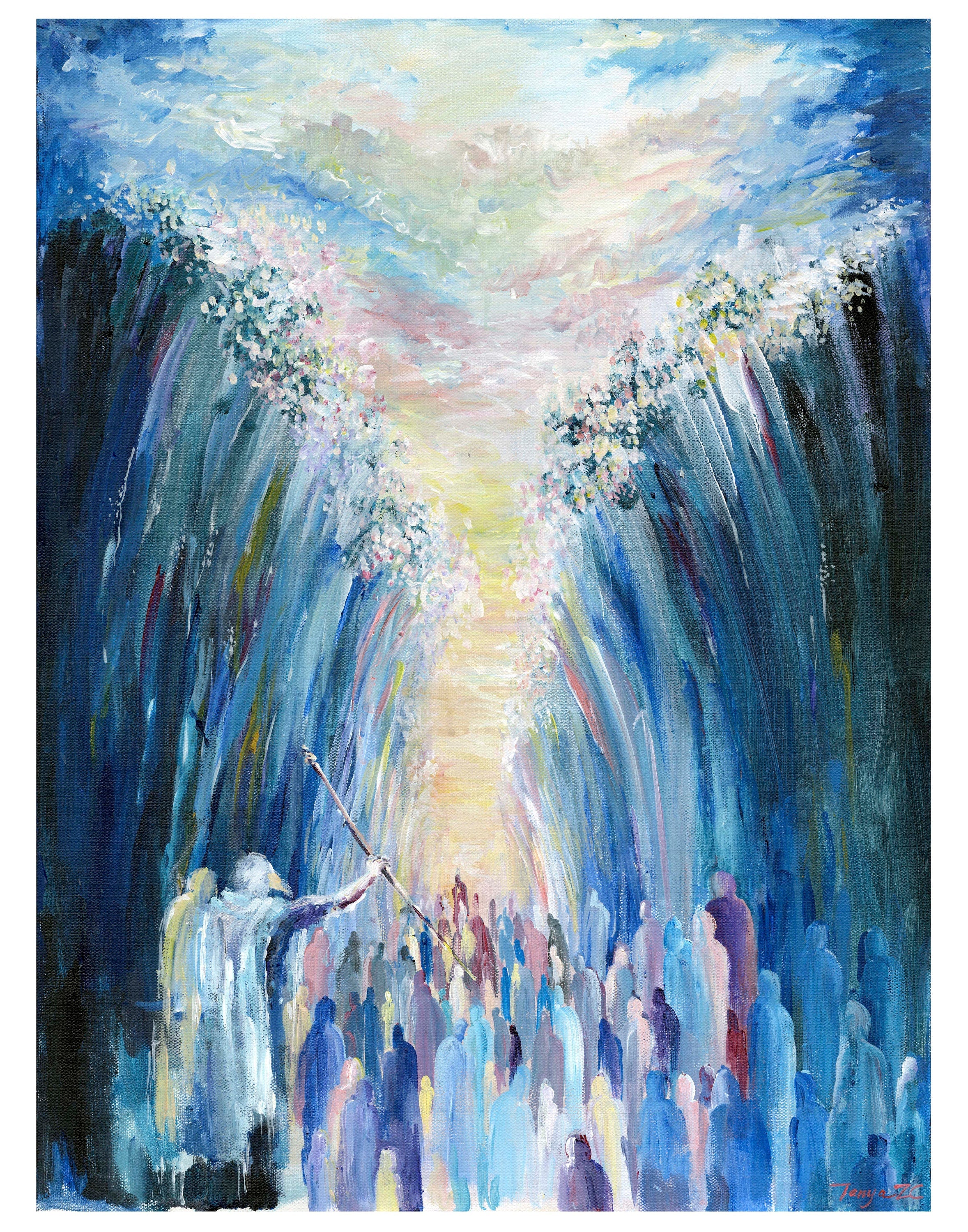 The Red Sea Art Print: Jewish Biblical Wall Decor