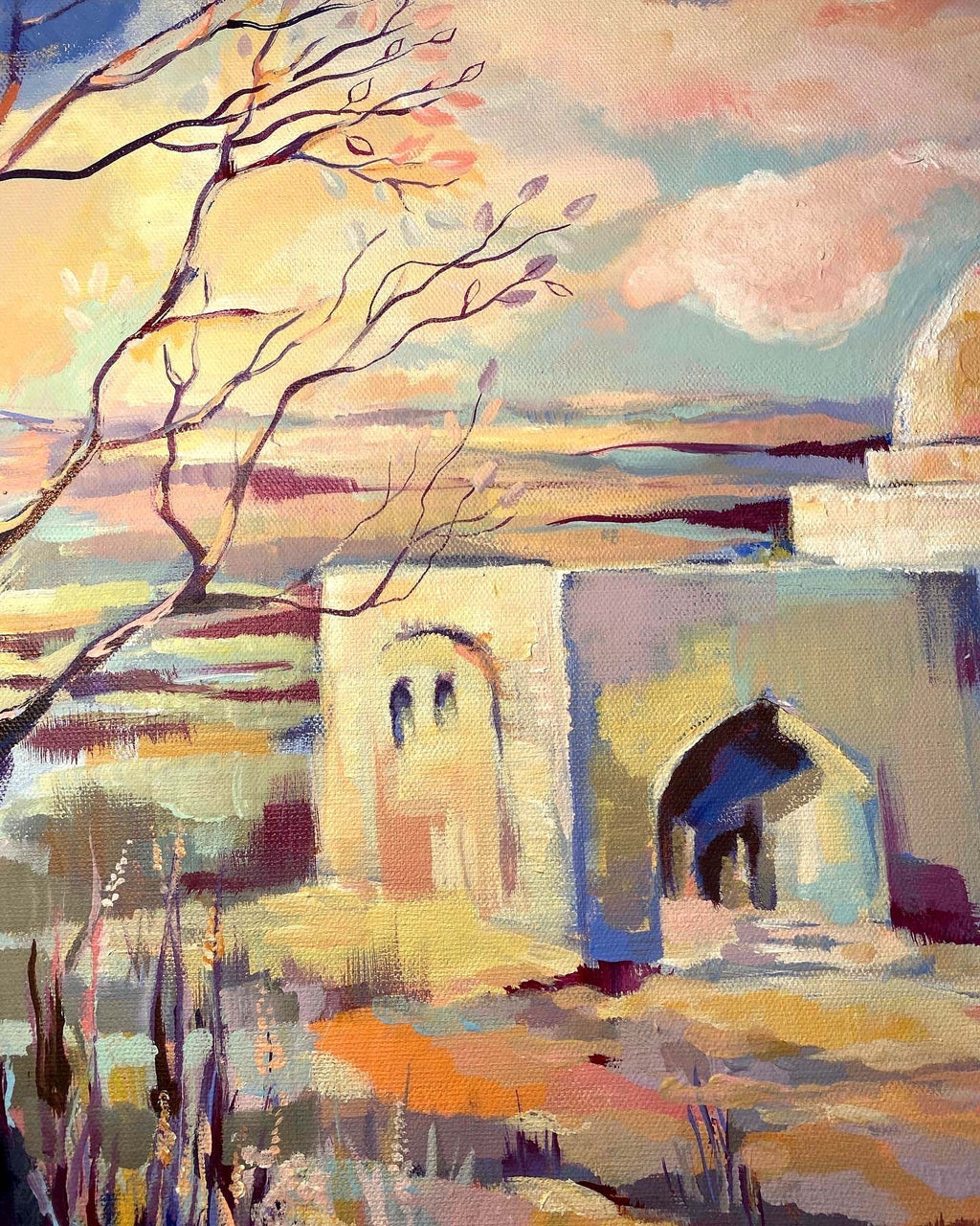 Kever Rochel Art Print: Contemporary Jewish Wall Decor, Vibrant Painting of the Land of Israel