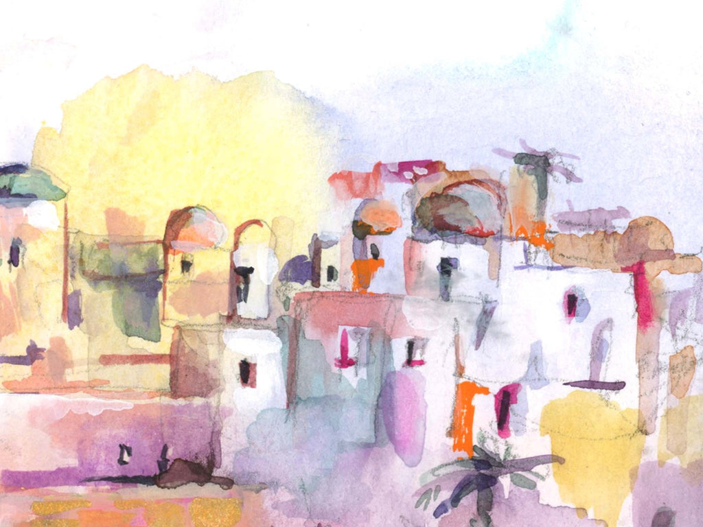 Third Temple Watercolor Art Print: Jewish Wall Decor