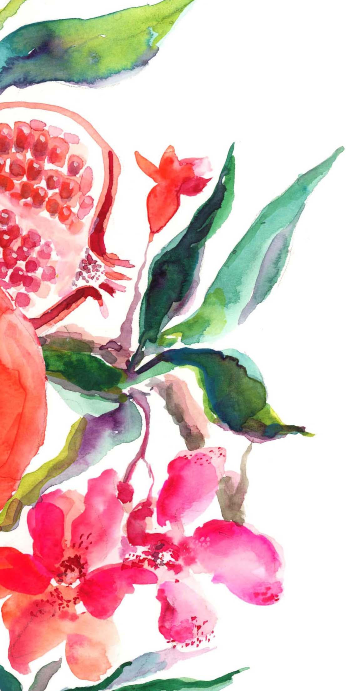 Pomegranate Watercolor Art Print: Signed Giclee Fruit Illustration