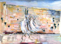 Jewish Art Print: Dance at the Kotel, Jerusalem - Giclee Fine Art