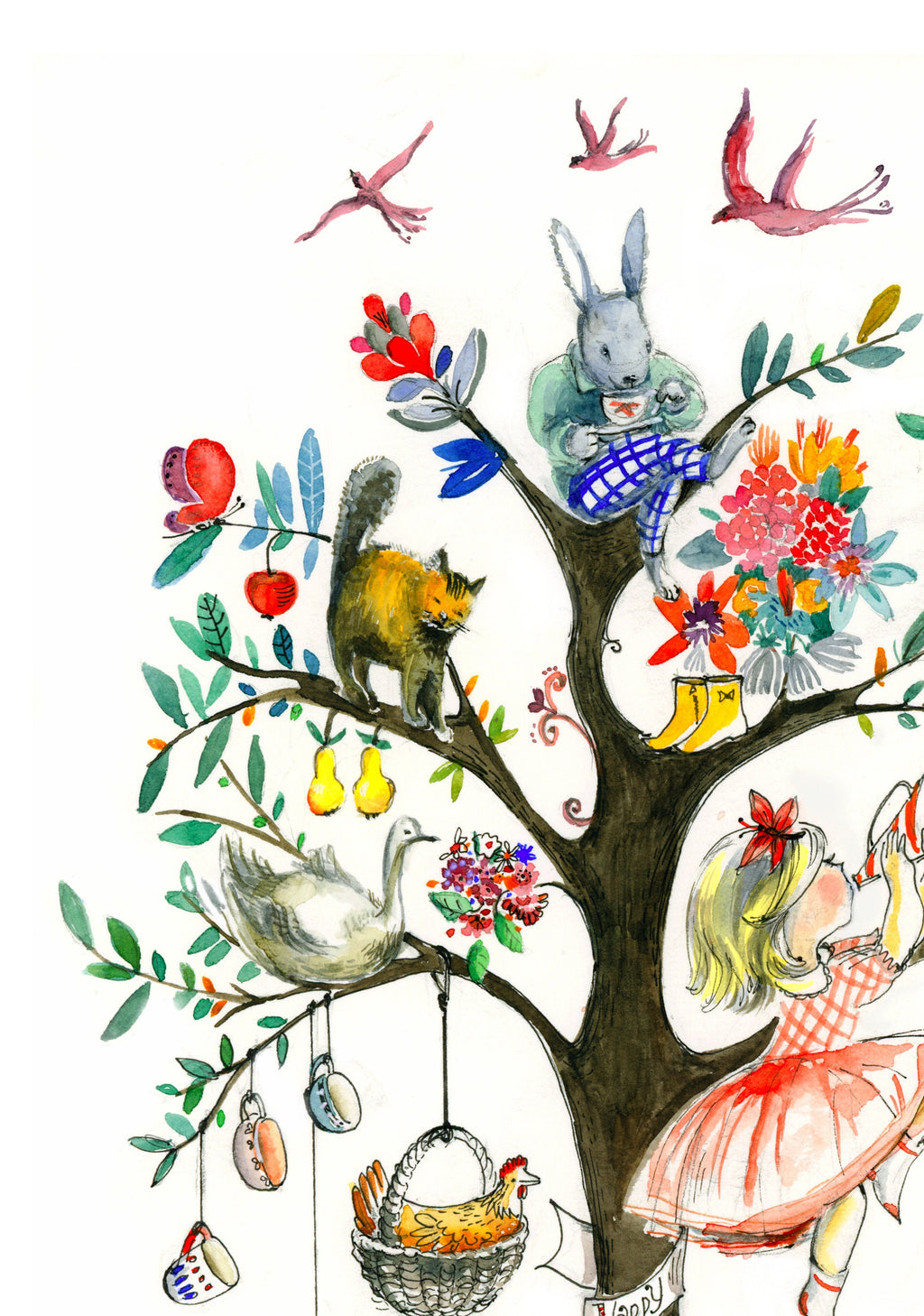 The Magic Tree, Art Print, Children/Nursery Wall Decor, Watercolor Illustration