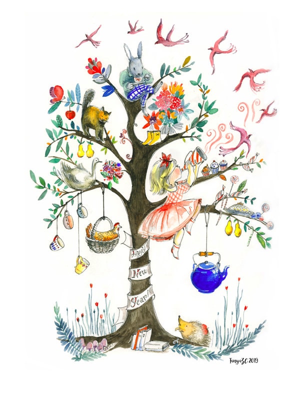 The Magic Tree, Art Print, Children/Nursery Wall Decor, Watercolor Illustration