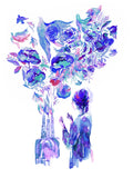 Shabbos Lights in BLUE, Watercolor Archival Print, Jewish Art Print, Shabbat Candles