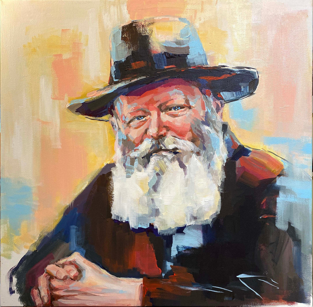 The Rebbe...Colorful Portrait.... Print form an Original Acrylic Panting, Lubavitch Rebbe