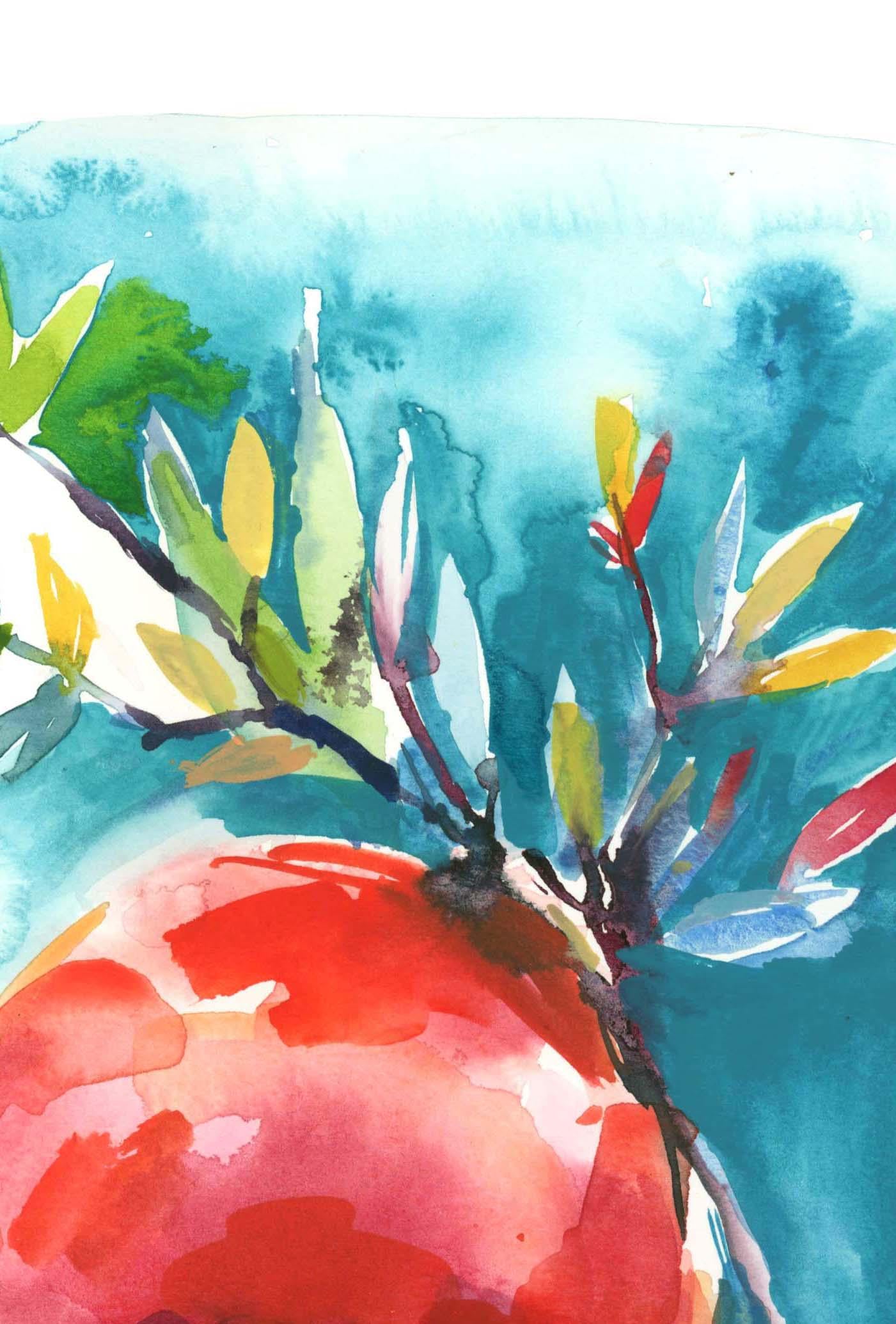 Pomegranates Watercolor Art Print: Signed Giclee on Fine Art Paper