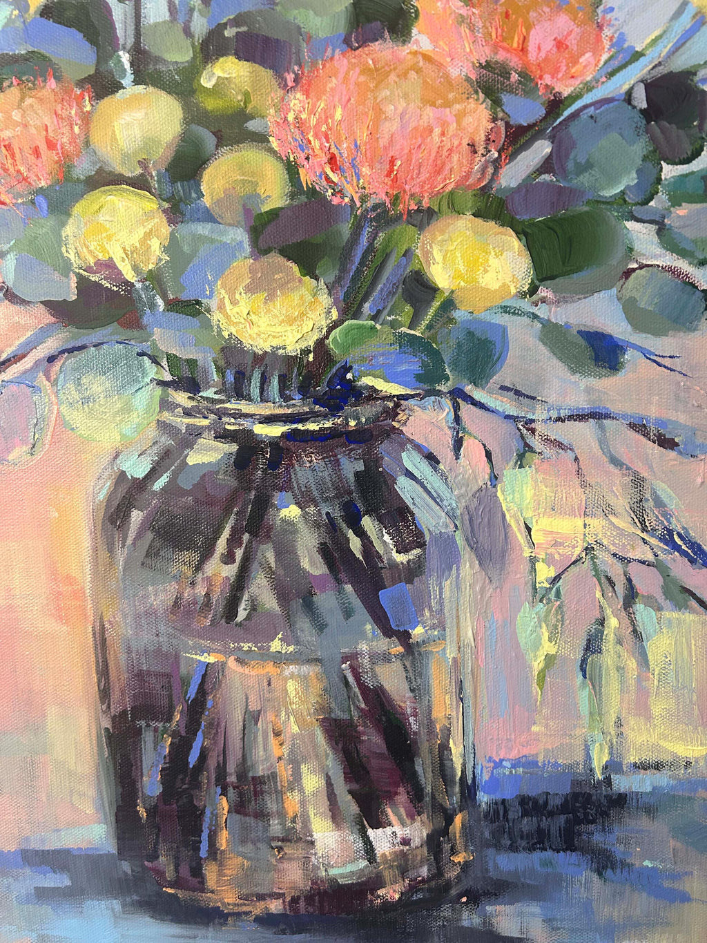 Some desert flowers and Eucalyptus, Shabbos Flowers, art Print, Wall Decor