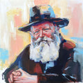 The Rebbe...Colorful Portrait.... Print form an Original Acrylic Panting, Lubavitch Rebbe