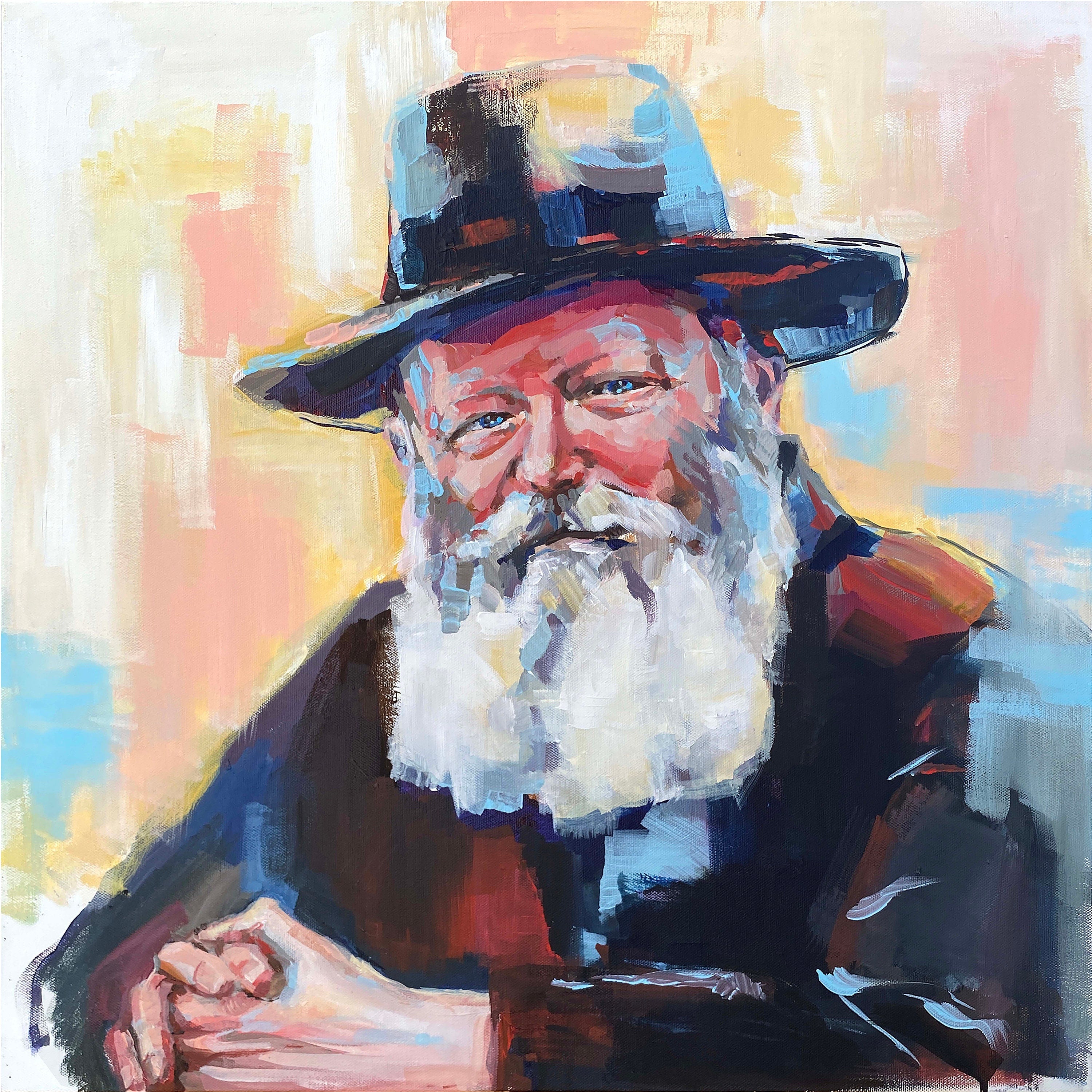 The Rebbe...Colorful Portrait.... Print form an Original Acrylic Panting, Lubavitch Rebbe