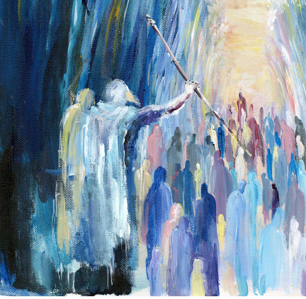 The Red Sea...leaving Mitzraim.... Print from Original Acrylic Painting, Jewish Art Print