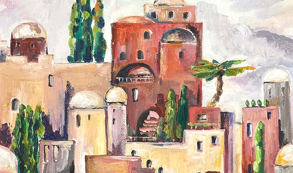 Jerusalem Dream I, Jewish Art Print, City of Jerusalem Painting