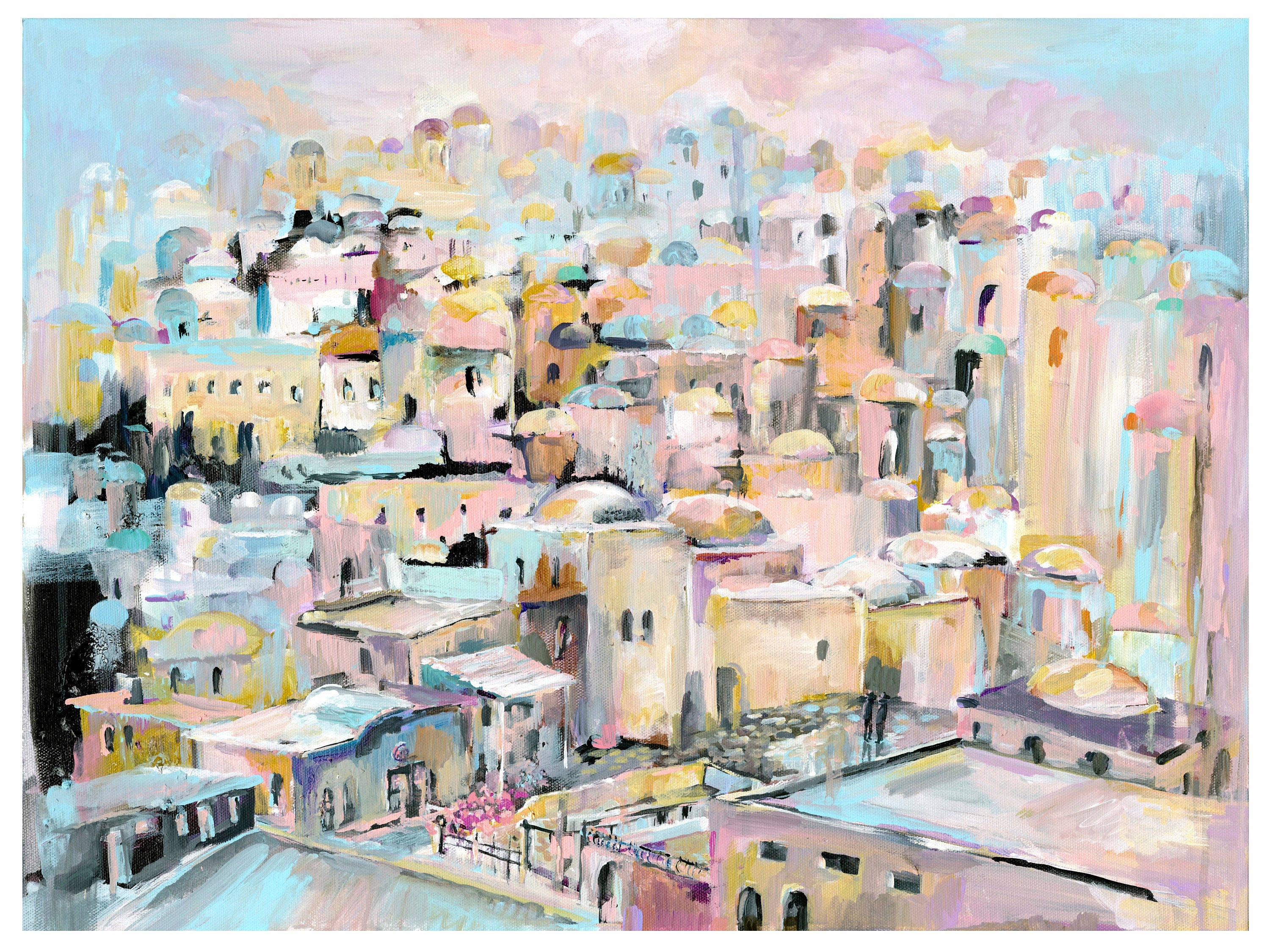 Jerusalem Cityscape Art Print: Jewish Wall Decor