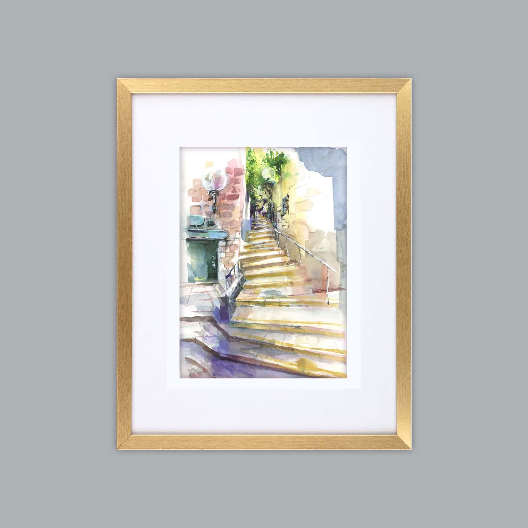 Old Jaffa Watercolor Print: Signed Giclee Art, Israel Wall Decor