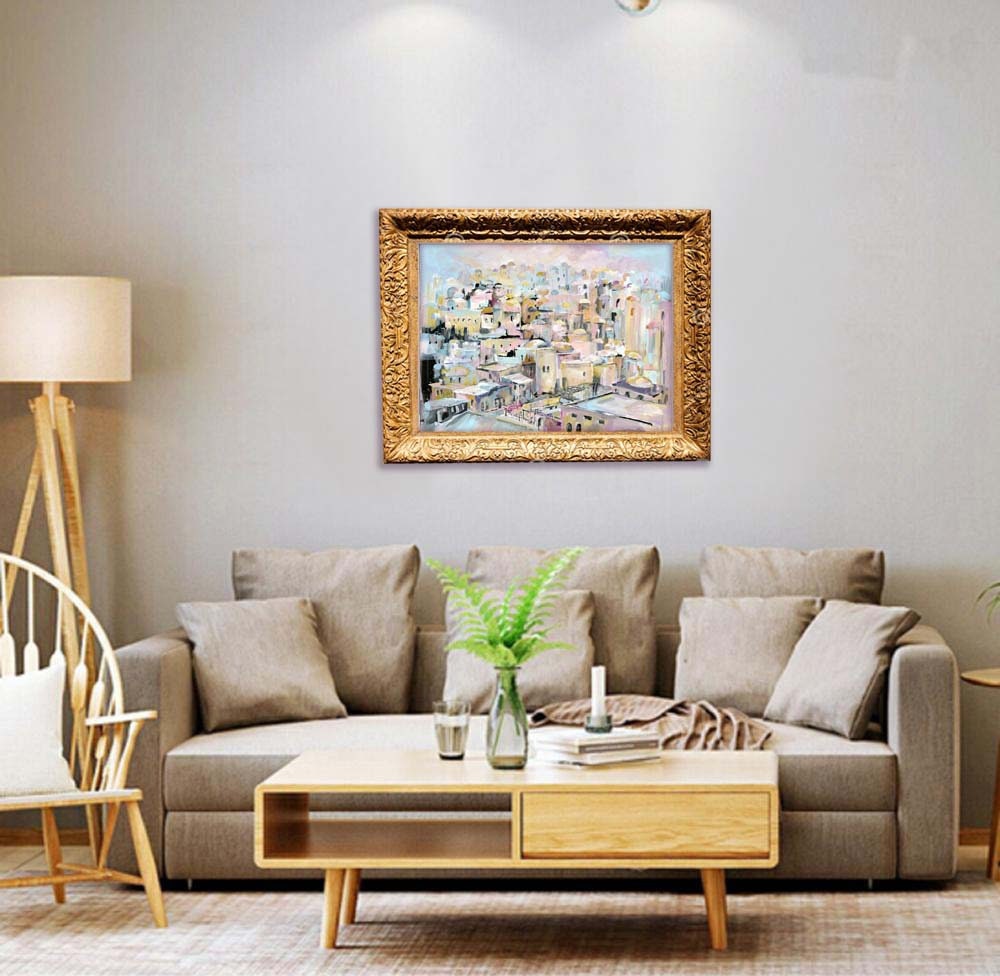 Jerusalem Cityscape Art Print: Jewish Wall Decor