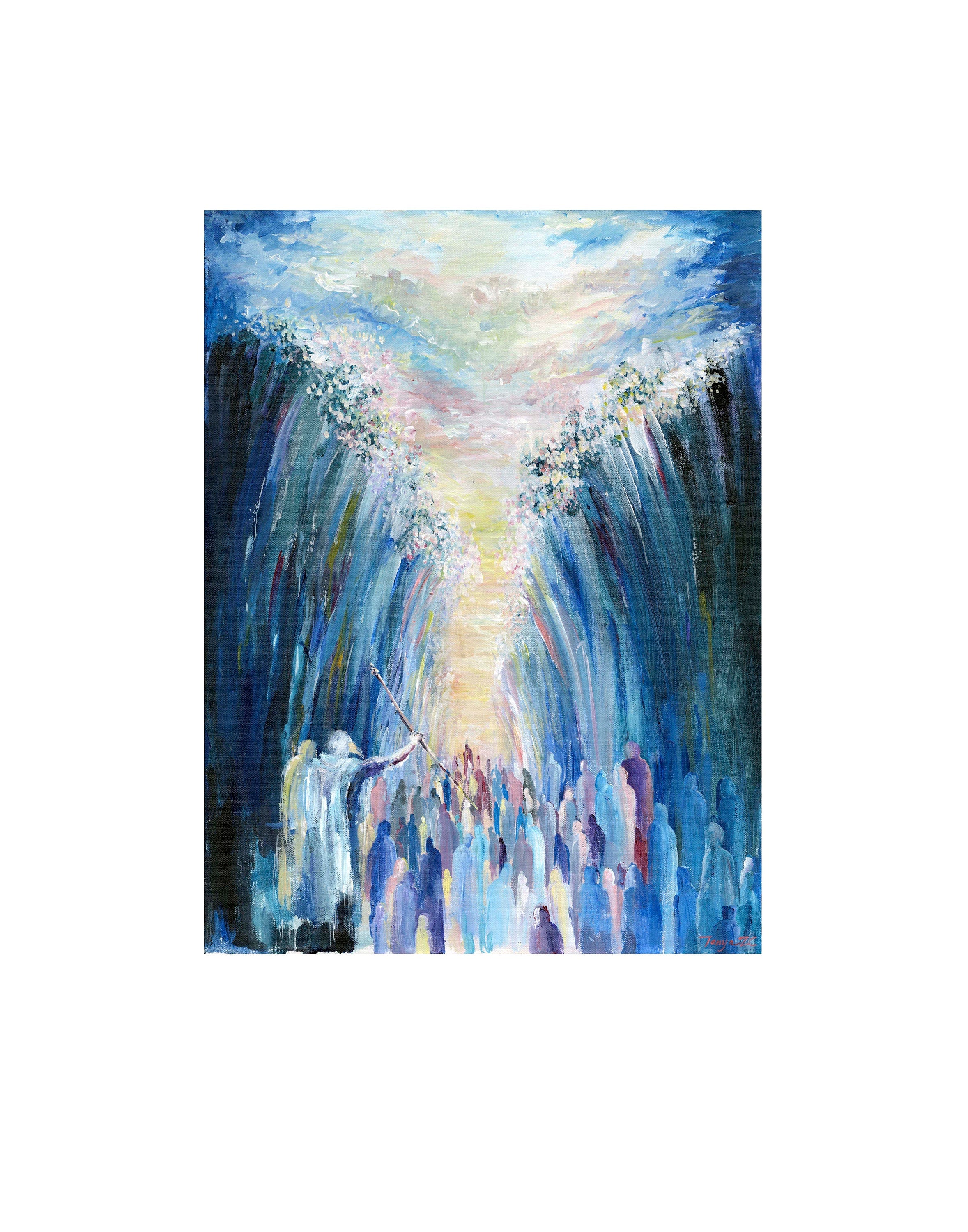 The Red Sea Art Print: Jewish Biblical Wall Decor