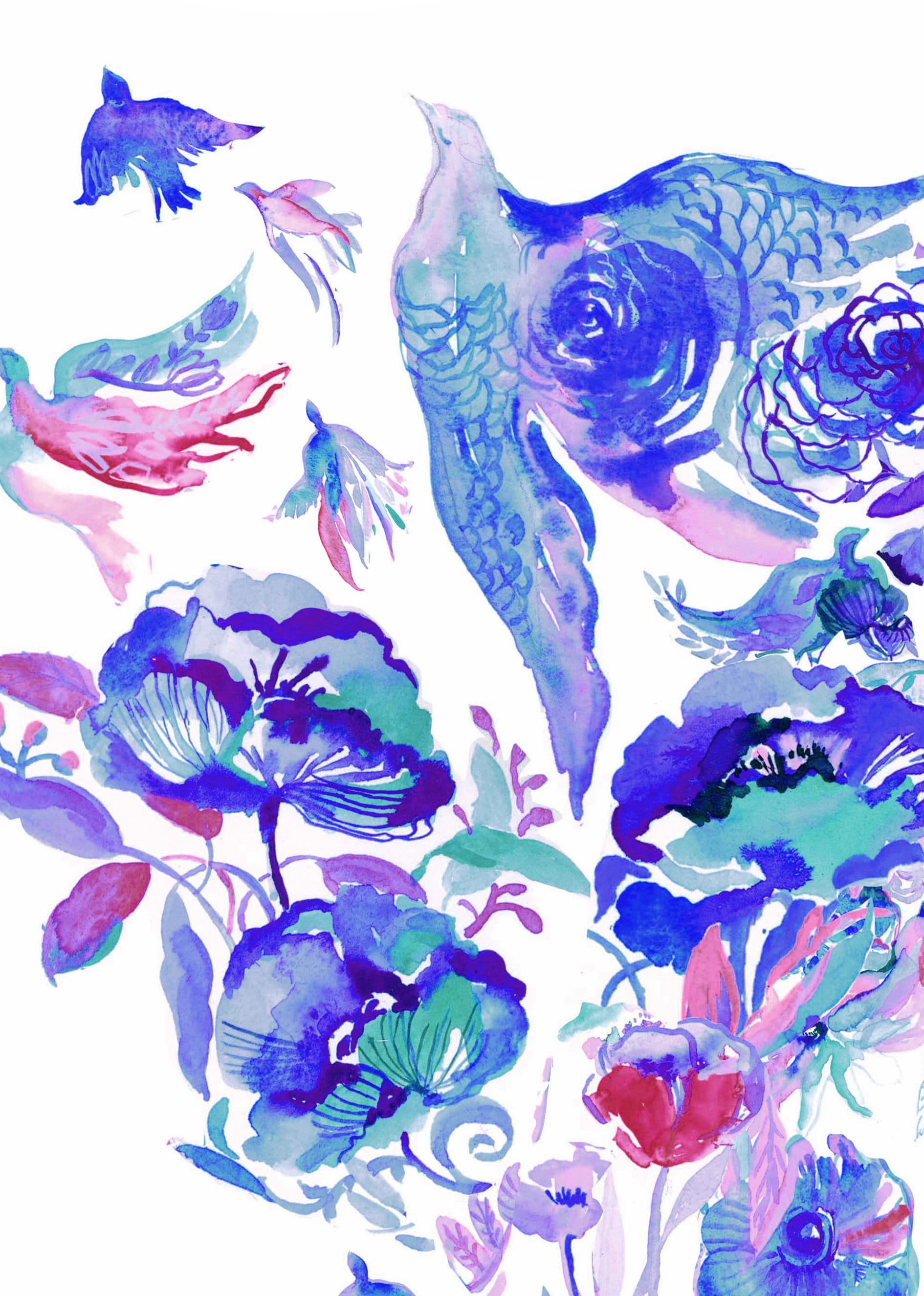Shabbos Lights in BLUE, Watercolor Archival Print, Jewish Art Print, Shabbat Candles