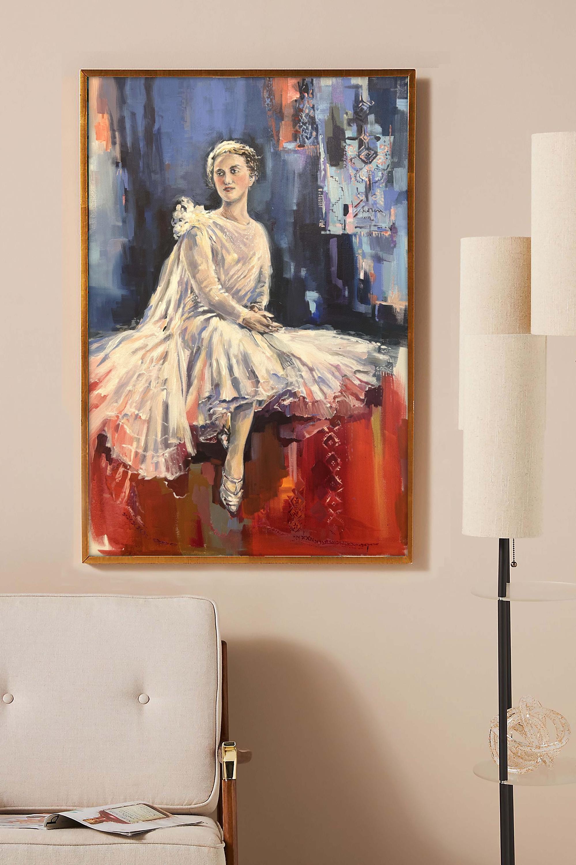 Rebbitzen Chaya Mushka Art Print: Colorful Jewish Portrait