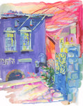 Tzefat Israel Wall Art, Jewish Art Print, Watercolor Painting